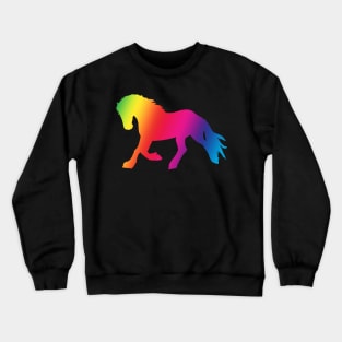 Rainbow Trotting horse shadow Crewneck Sweatshirt